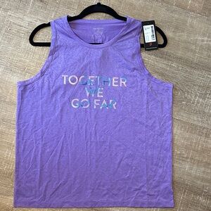 Peloton Lavender Muscle Tee with Motivational Print
